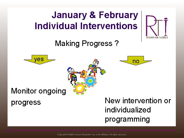 January & February Individual Interventions Making Progress ? yes no Monitor ongoing progress New