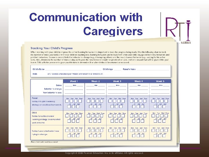 Communication with Caregivers Copyright © 2008 Pearson Education, Inc. or its affiliates. All rights