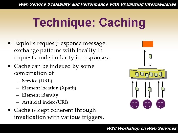 Web Service Scalability and Performance with Optimizing Intermediaries Technique: Caching • Exploits request/response message
