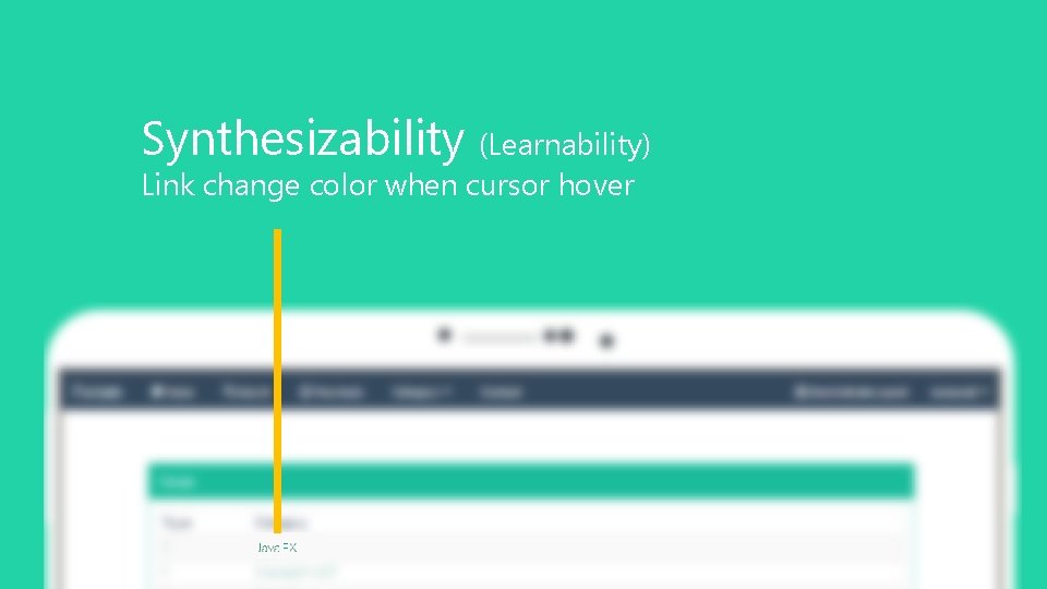 Synthesizability (Learnability) Link change color when cursor hover 15 