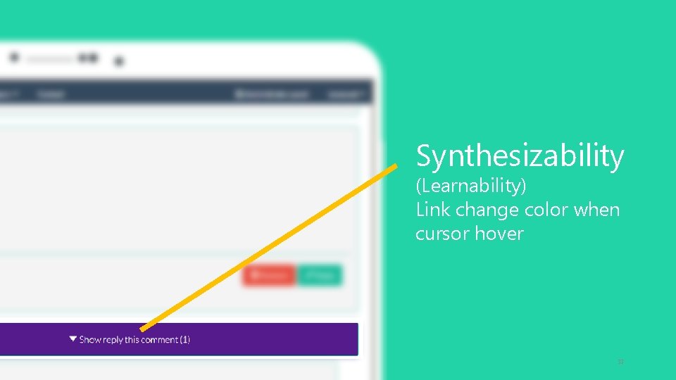 Synthesizability (Learnability) Link change color when cursor hover 33 