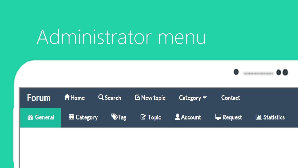 Administrator menu 43 