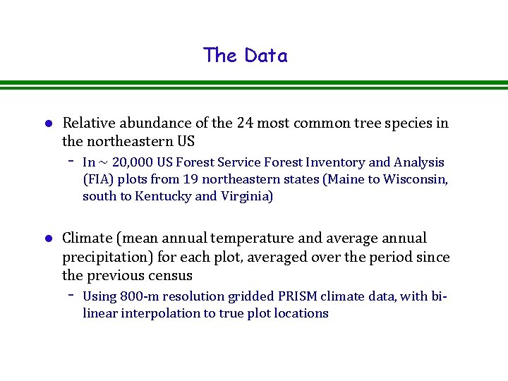 The Data l Relative abundance of the 24 most common tree species in the