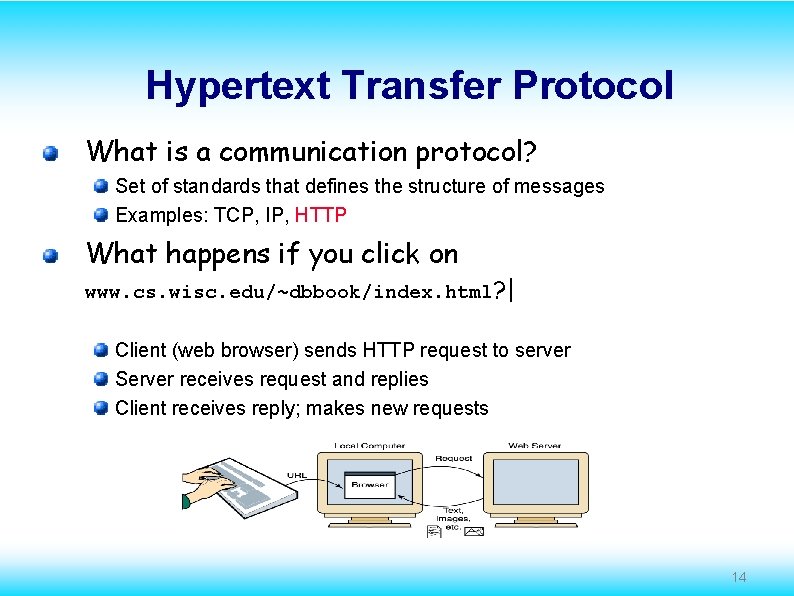 Hypertext Transfer Protocol What is a communication protocol? Set of standards that defines the