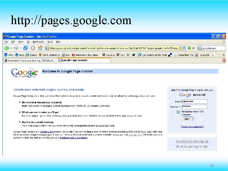 http: //pages. google. com 46 