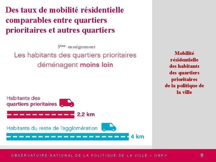 Des taux de mobilité résidentielle comparables entre quartiers prioritaires et autres quartiers 3ème enseignement