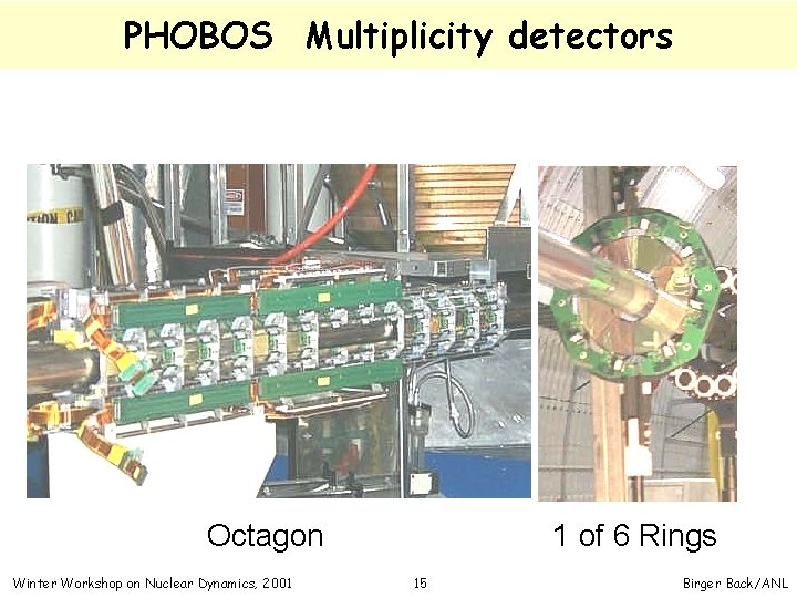PHOBOS Multiplicity detectors Octagon Winter Workshop on Nuclear Dynamics, 2001 1 of 6 Rings
