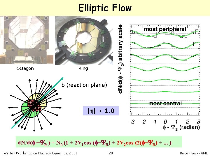 Elliptic Flow Octagon Ring b (reaction plane) |h| < 1. 0 d. N/d(f -YR