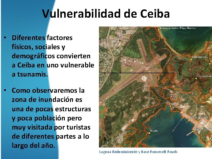 Vulnerabilidad de Ceiba • Diferentes factores físicos, sociales y demográficos convierten a Ceiba en
