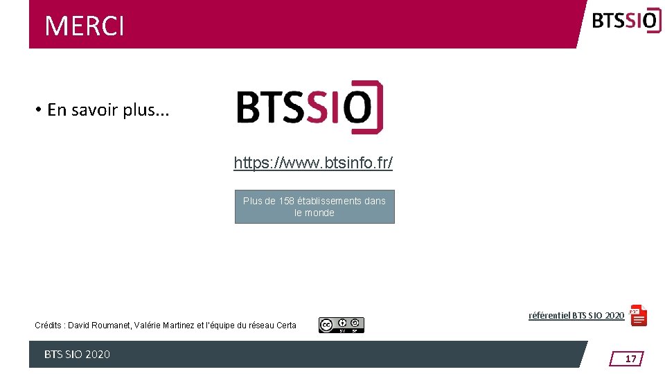 MERCI • En savoir plus. . . https: //www. btsinfo. fr/ Plus de 158 MERCI • En savoir plus. . . https: //www. btsinfo. fr/ Plus de 158