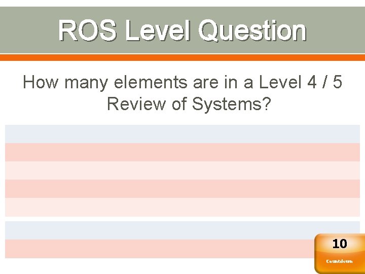 ROS Level Question How many elements are in a Level 4 / 5 Review