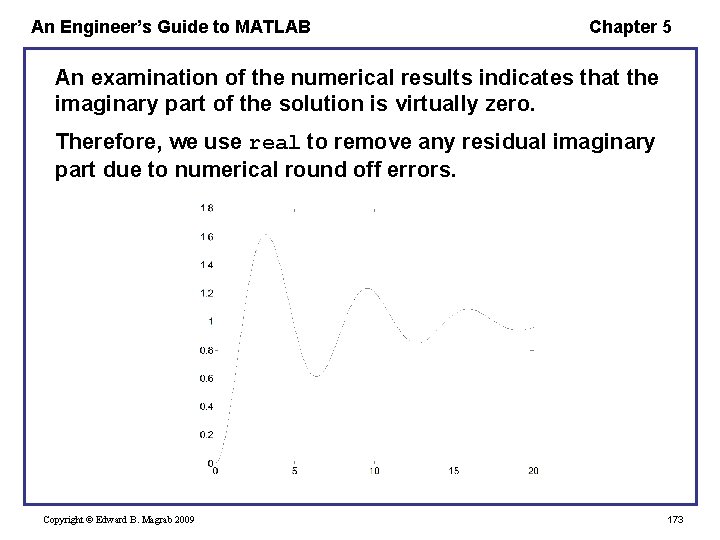 An Engineer’s Guide to MATLAB Chapter 5 An examination of the numerical results indicates