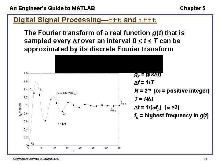 An Engineer’s Guide to MATLAB Chapter 5 Digital Signal Processing—fft and ifft The Fourier