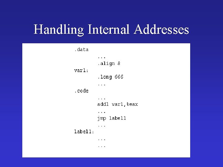 Handling Internal Addresses 