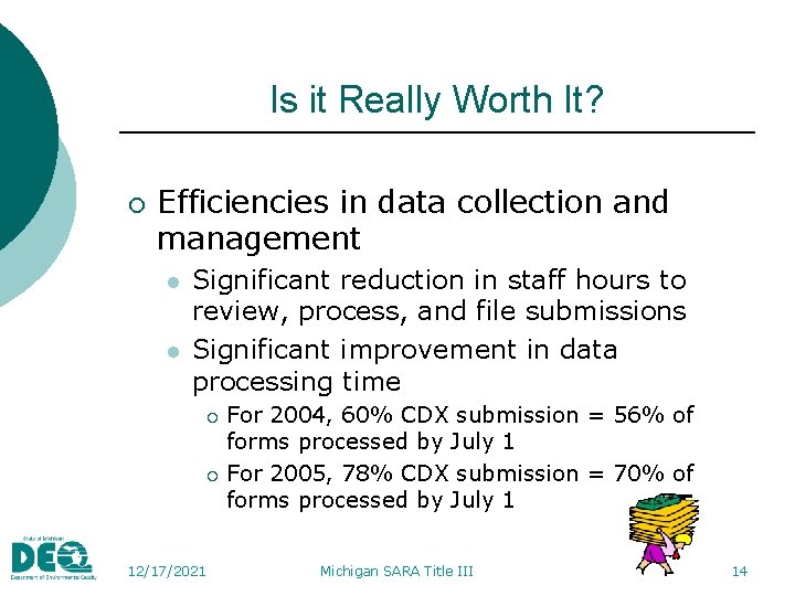 Is it Really Worth It? ¡ Efficiencies in data collection and management l l