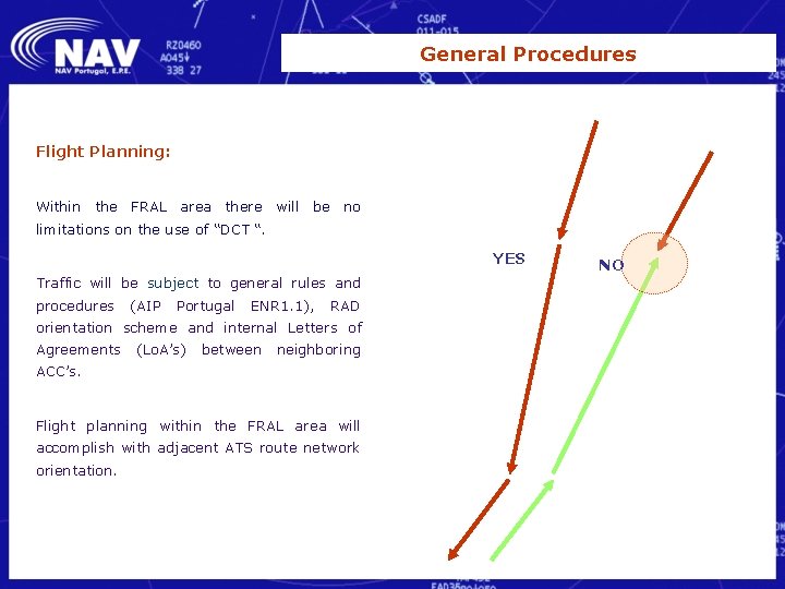 General Procedures Flight Planning: Within the FRAL area there will be no limitations on