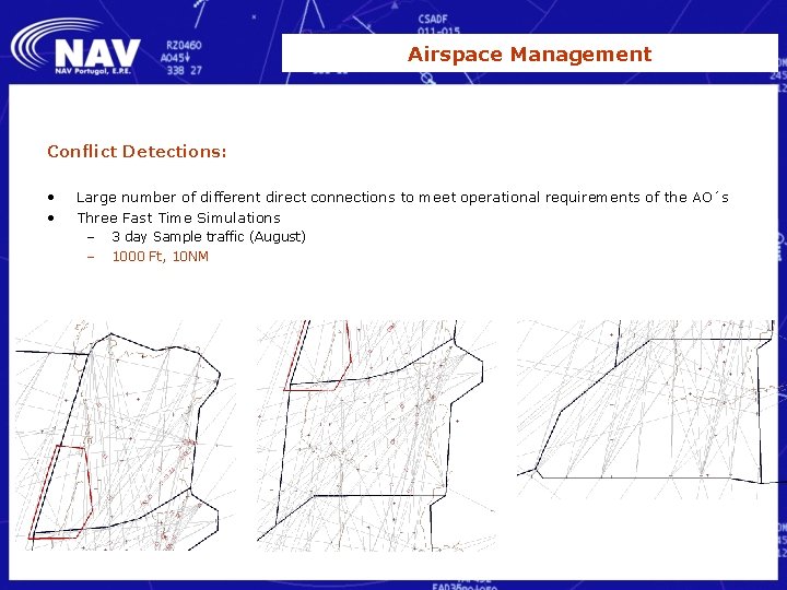 Airspace Management Conflict Detections: • • Large number of different direct connections to meet