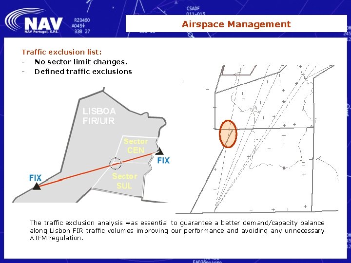 Airspace Management Traffic exclusion list: - No sector limit changes. - Defined traffic exclusions