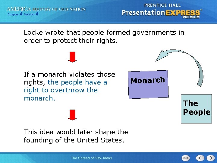 Chapter 4 Section 4 Locke wrote that people formed governments in order to protect