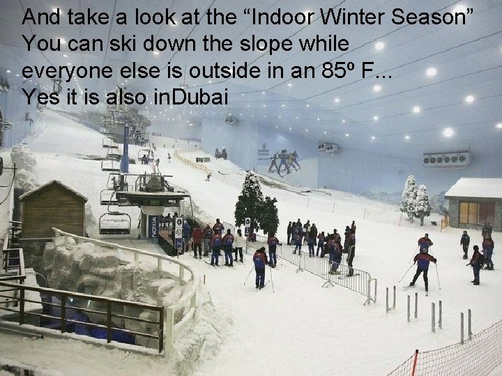 And take a look at the “Indoor Winter Season” You can ski down the