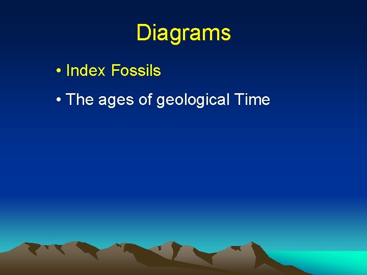 Diagrams • Index Fossils • The ages of geological Time 