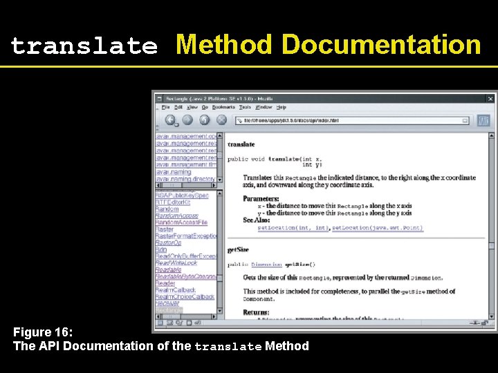 translate Method Documentation Figure 16: The API Documentation of the translate Method 