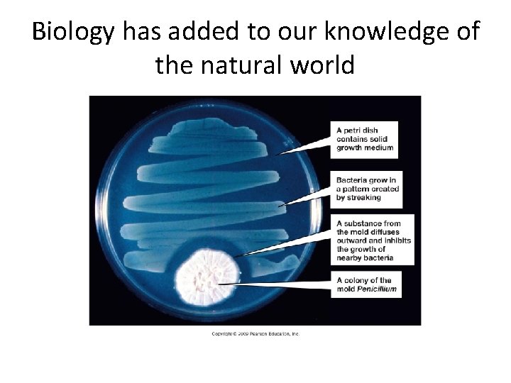 Biology has added to our knowledge of the natural world 