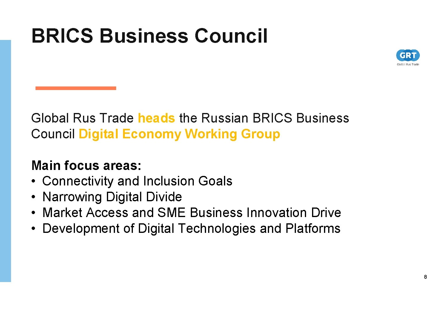 BRICS Business Council Global Rus Trade heads the Russian BRICS Business Council Digital Economy