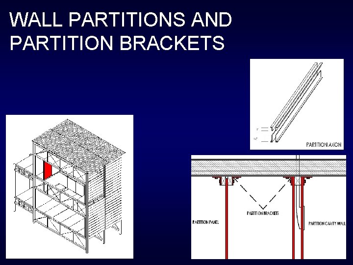 WALL PARTITIONS AND PARTITION BRACKETS 