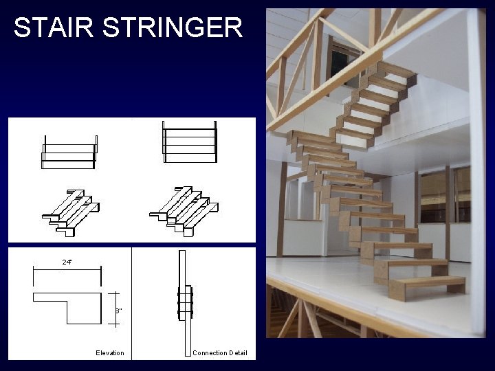 STAIR STRINGER 24” 8” Elevation Connection Detail 