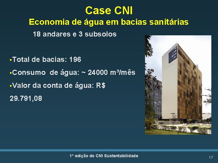 Case CNI Economia de água em bacias sanitárias 18 andares e 3 subsolos §Total