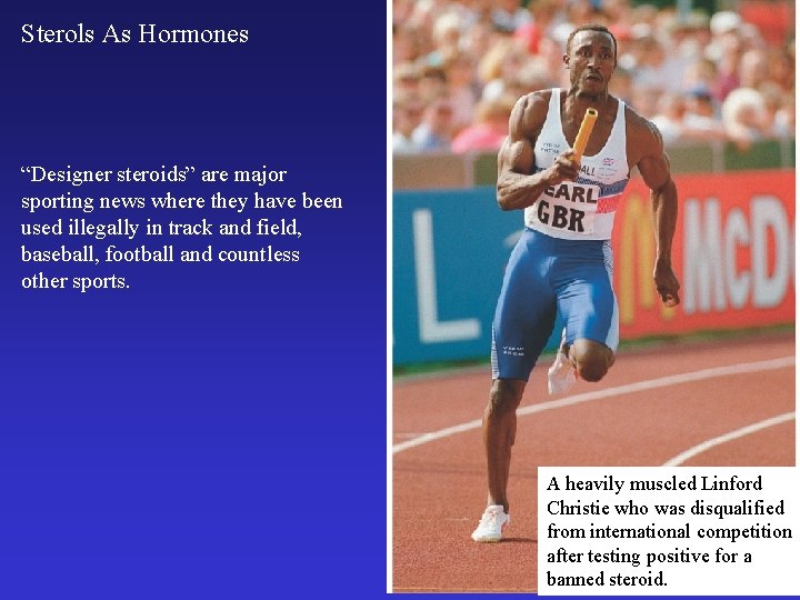 Sterols As Hormones “Designer steroids” are major sporting news where they have been used
