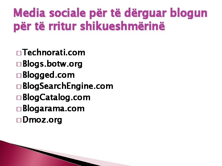 Media sociale për të dërguar blogun për të rritur shikueshmërinë � Technorati. com �