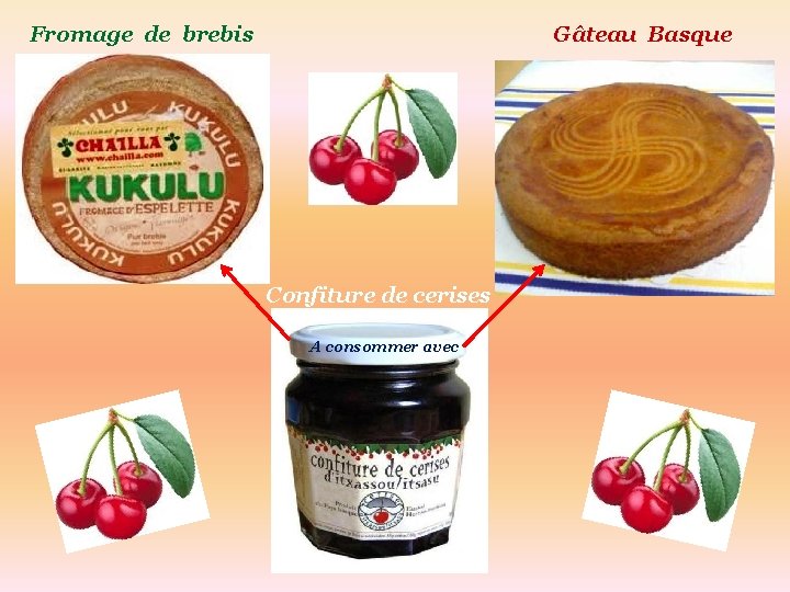 Fromage de brebis Gâteau Basque Confiture de cerises A consommer avec 