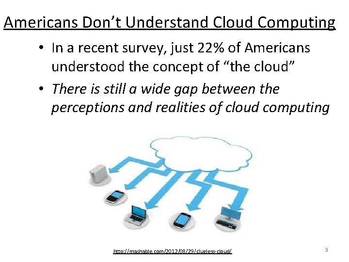 Americans Don’t Understand Cloud Computing • In a recent survey, just 22% of Americans