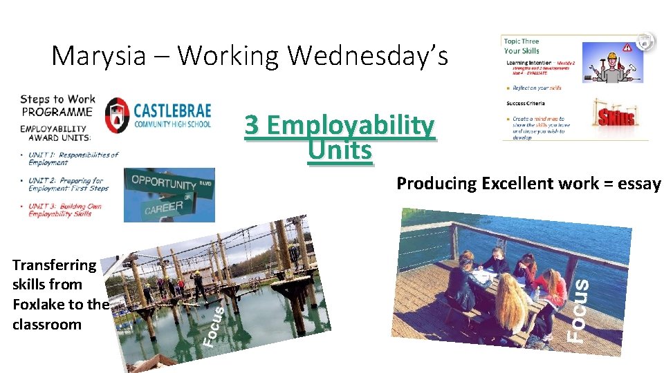 Marysia – Working Wednesday’s 3 Employability Units Producing Excellent work = essay Transferring skills
