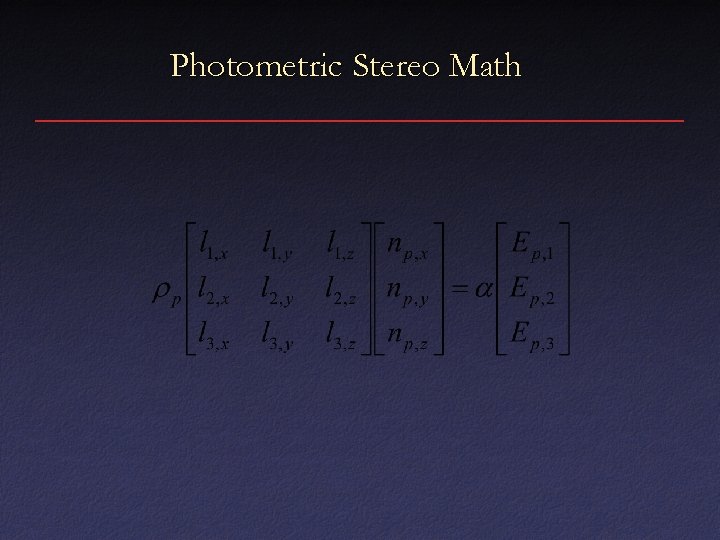 Photometric Stereo Math 