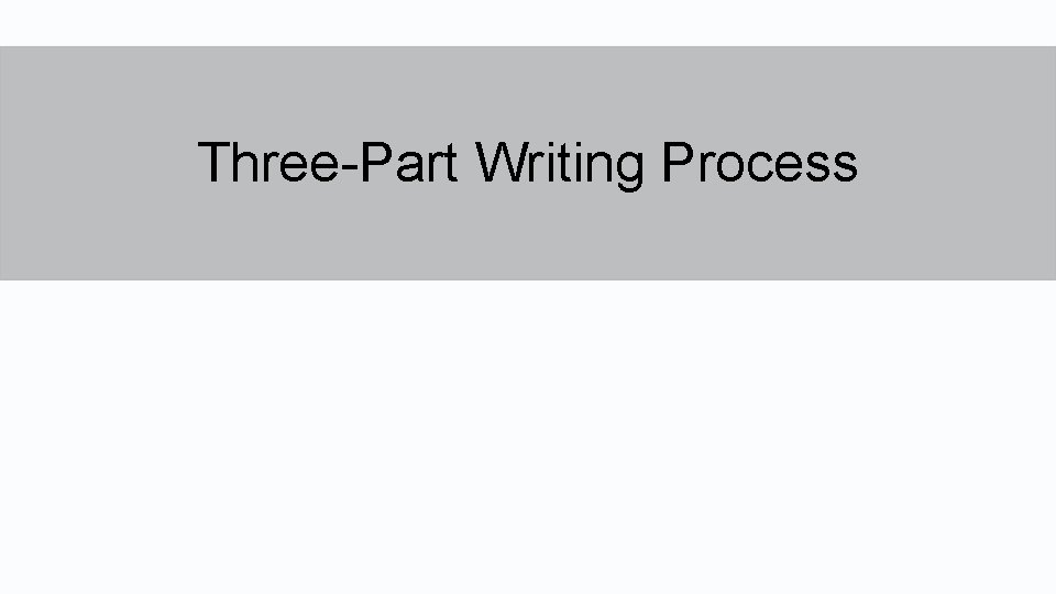 Three-Part Writing Process 