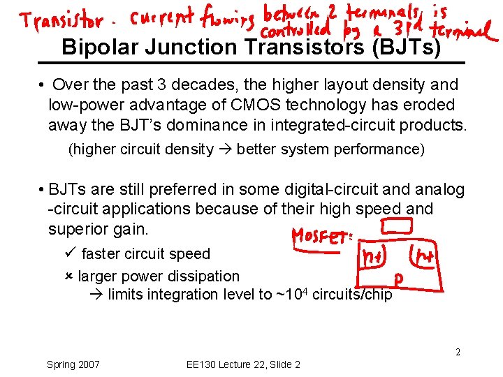 Lecture 22 OUTLINE The Bipolar Junction Transistor Introduction