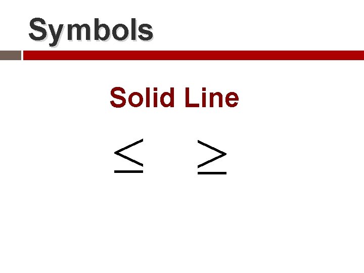 Symbols Solid Line 