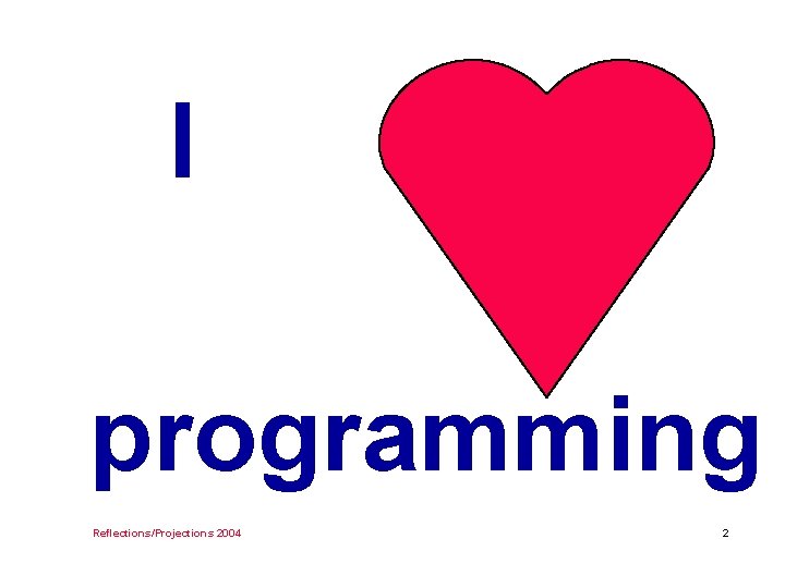 I teaching programming Reflections/Projections 2004 2 