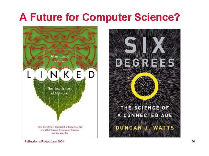 A Future for Computer Science? Reflections/Projections 2004 70 