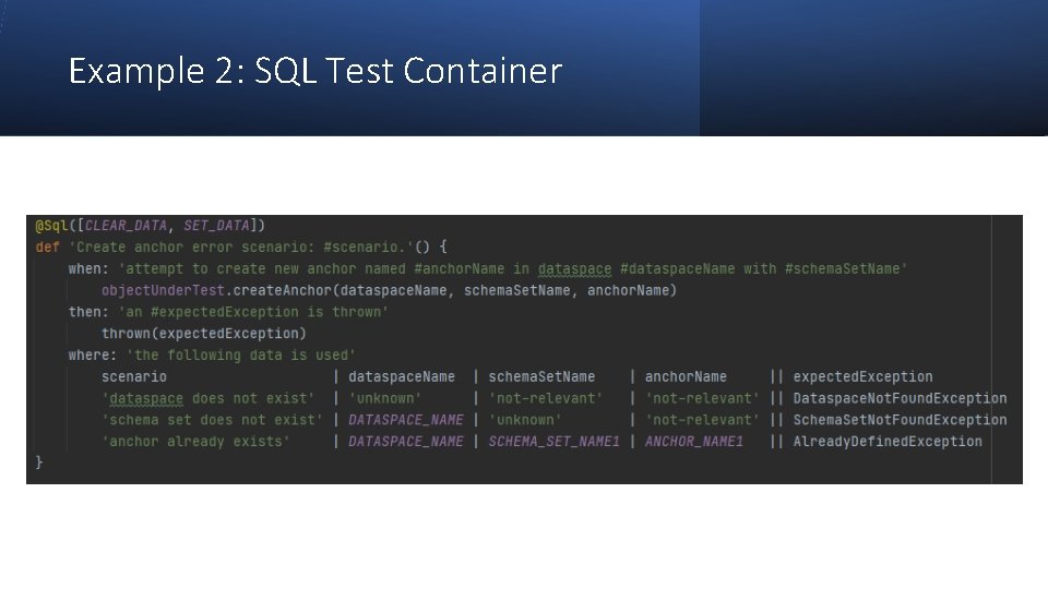 Example 2: SQL Test Container 