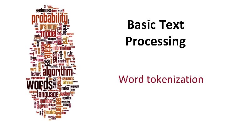 Basic Text Processing Word tokenization 