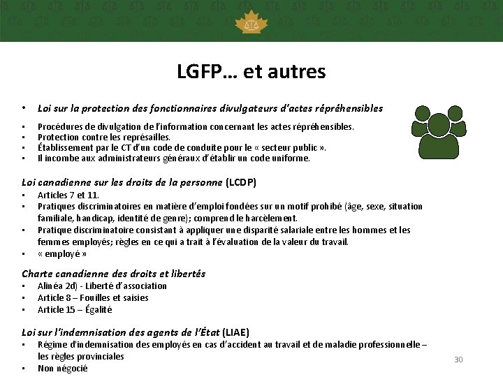 LGFP… et autres • Loi sur la protection des fonctionnaires divulgateurs d'actes répréhensibles •