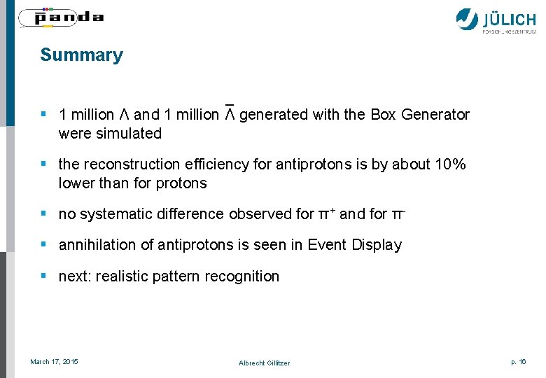 Summary _ § 1 million Λ and 1 million Λ generated with the Box