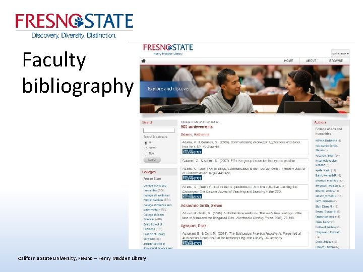 Faculty bibliography California State University, Fresno – Henry Madden Library 