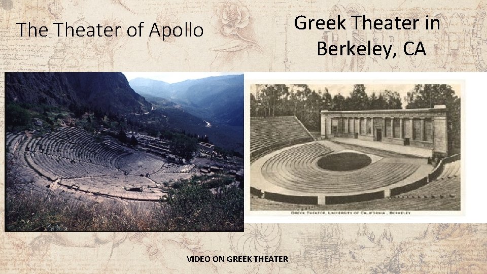 The Theater of Apollo VIDEO ON GREEK THEATER Greek Theater in Berkeley, CA 