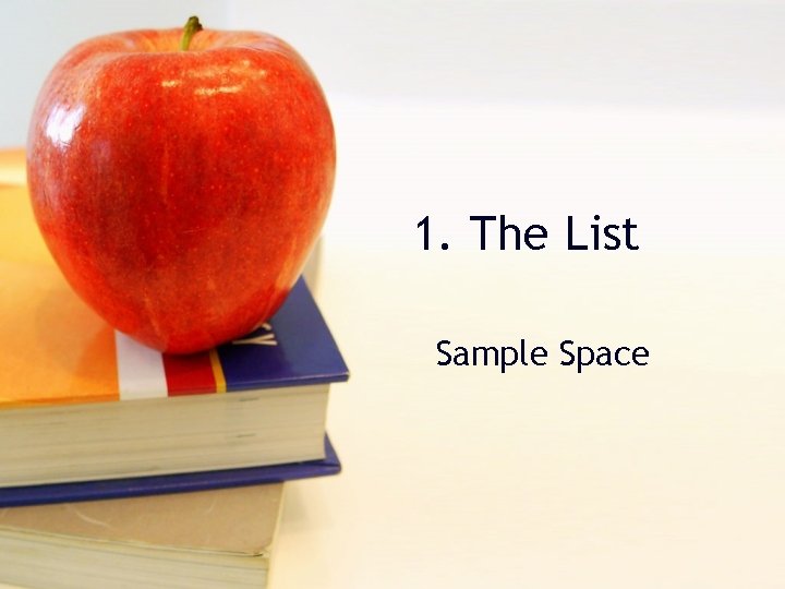 1. The List Sample Space 