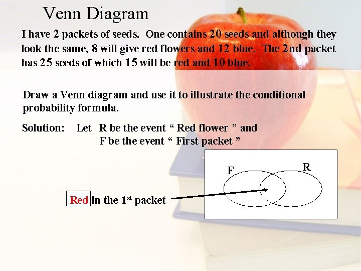 Venn Diagram I have 2 packets of seeds. One contains 20 seeds and although